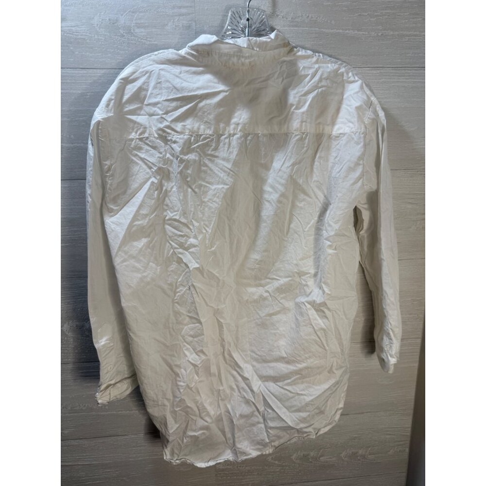 Como Vintage Womens White Button-Down Shirt Size S Long Sleeve Lightweight Cotto - Picture 5 of 6